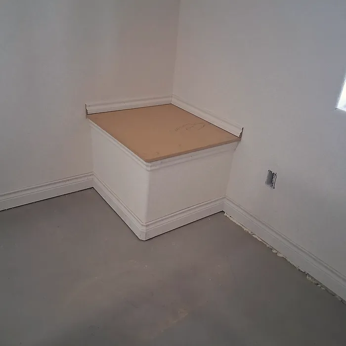 Built-in storage bench with a window seat