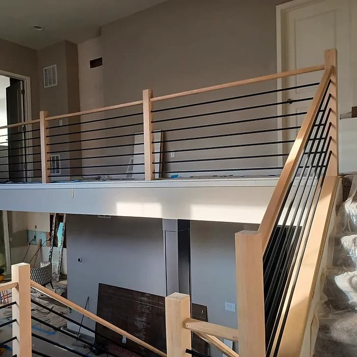 Modern cable-rail loft railing